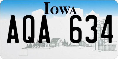 IA license plate AQA634