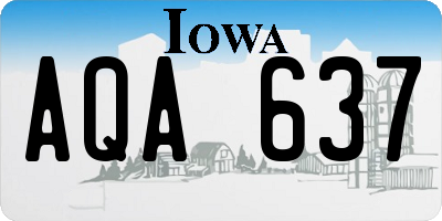 IA license plate AQA637