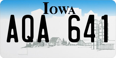 IA license plate AQA641