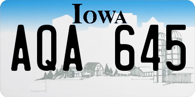IA license plate AQA645