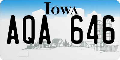 IA license plate AQA646