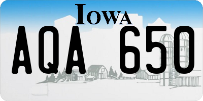 IA license plate AQA650