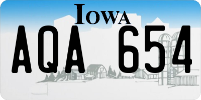 IA license plate AQA654