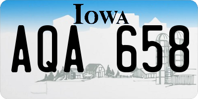 IA license plate AQA658