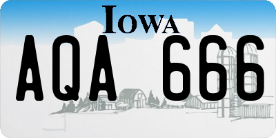 IA license plate AQA666