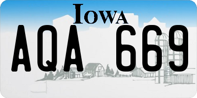 IA license plate AQA669