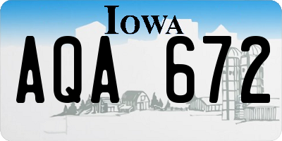 IA license plate AQA672