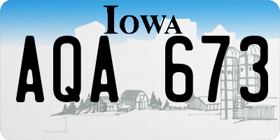 IA license plate AQA673