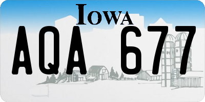 IA license plate AQA677