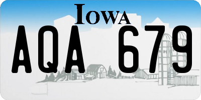 IA license plate AQA679