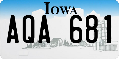 IA license plate AQA681