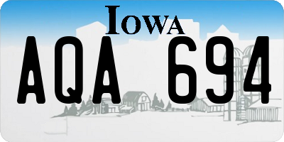 IA license plate AQA694