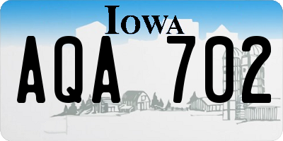 IA license plate AQA702