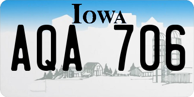 IA license plate AQA706
