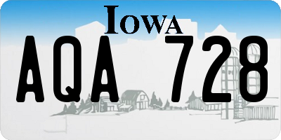 IA license plate AQA728