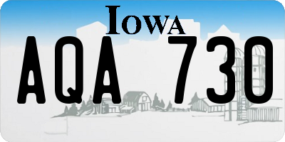 IA license plate AQA730