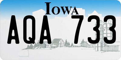 IA license plate AQA733