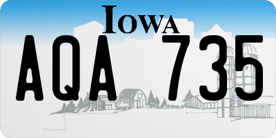 IA license plate AQA735
