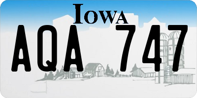 IA license plate AQA747