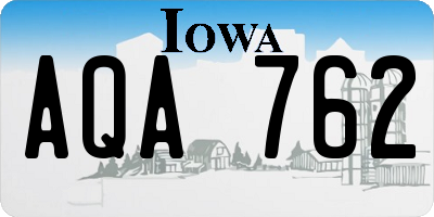 IA license plate AQA762