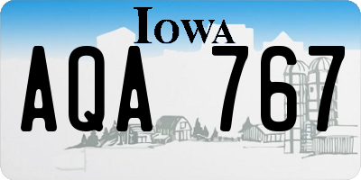 IA license plate AQA767