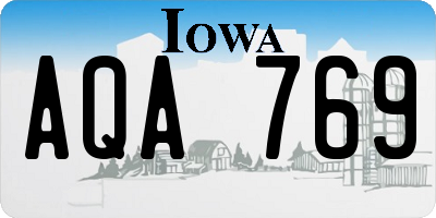 IA license plate AQA769