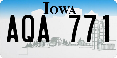 IA license plate AQA771