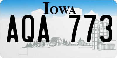 IA license plate AQA773