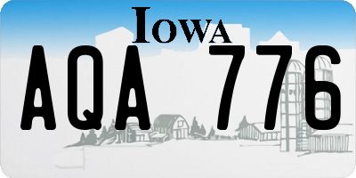 IA license plate AQA776