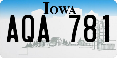 IA license plate AQA781