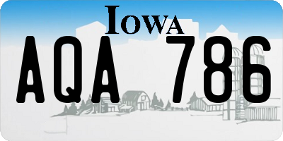 IA license plate AQA786