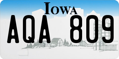 IA license plate AQA809