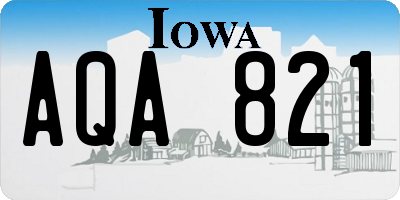 IA license plate AQA821
