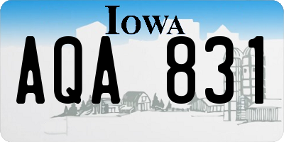 IA license plate AQA831