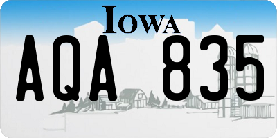 IA license plate AQA835
