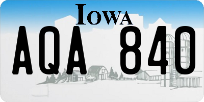 IA license plate AQA840