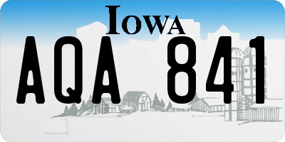 IA license plate AQA841