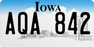 IA license plate AQA842