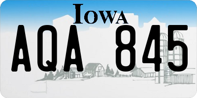 IA license plate AQA845