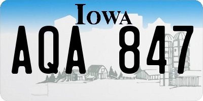 IA license plate AQA847