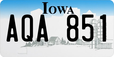 IA license plate AQA851