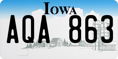 IA license plate AQA863