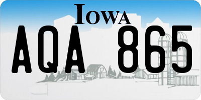 IA license plate AQA865