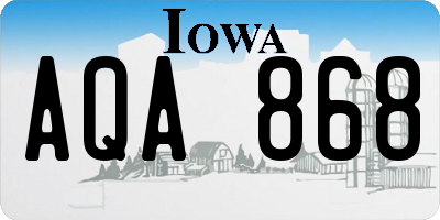 IA license plate AQA868