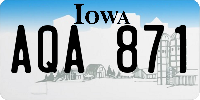IA license plate AQA871