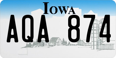 IA license plate AQA874
