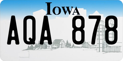IA license plate AQA878