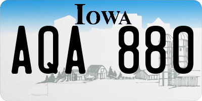 IA license plate AQA880