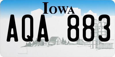 IA license plate AQA883