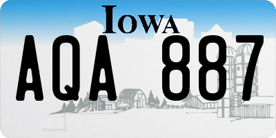 IA license plate AQA887